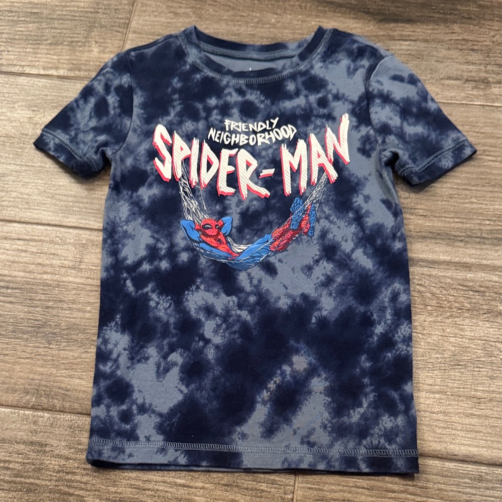 GAP Kids Navy Spider-Man Tie-Dye Pajama Top